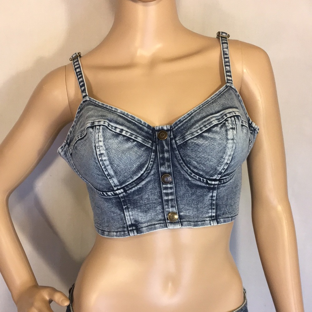 Women's Denim Bustier Top by Rue21, Sz L